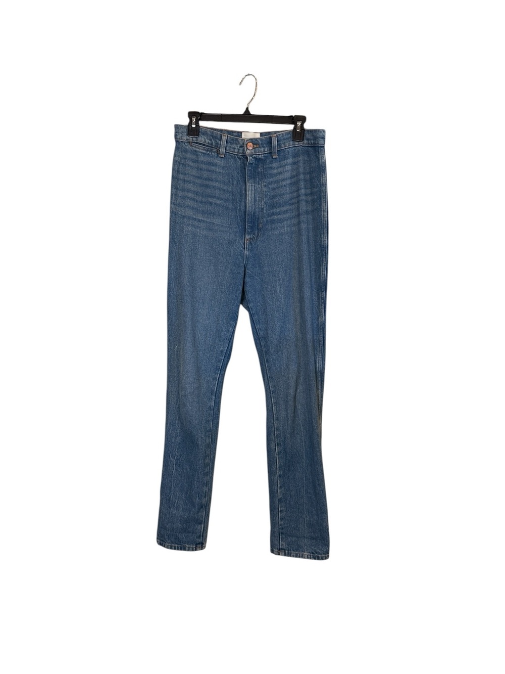 Doen Women’s High Rise Blue Flat Front Retro Straight Leg Jeans sz 29